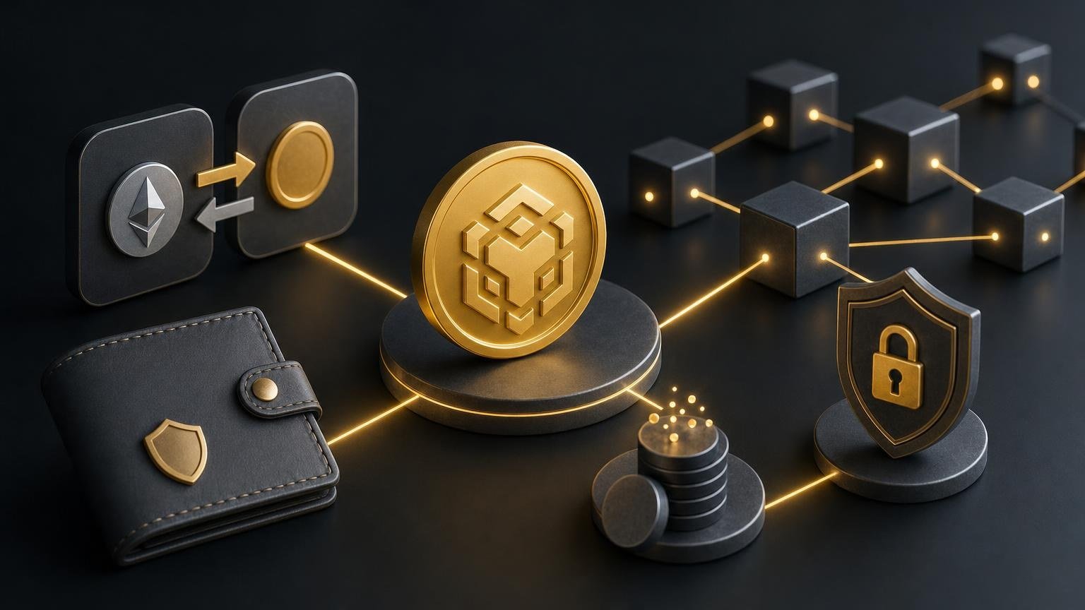A wallet confirmation screen showing a BNB Smart Chain network fee, recipient address, and transaction details before a cryptocurrency exchange